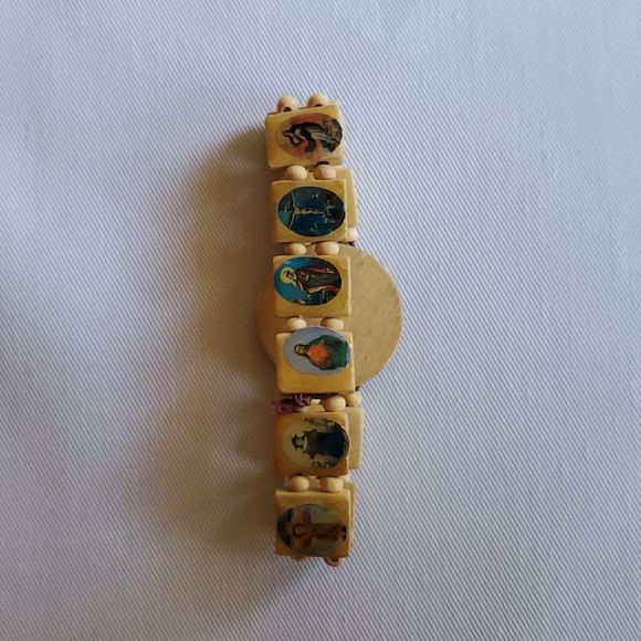 Christian Catholic Cross and Jesus Virgin Mary Saints Bracelets Wooden, Lot of 4 - Picture 6 of 12